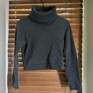Cropped Turtleneck Sweatshirt